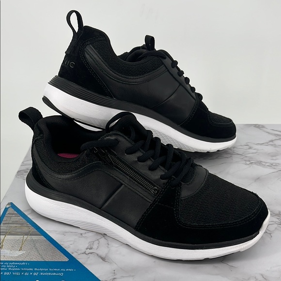 Vionic Shoes - VIONIC Athena Lace Up Sneakers Black White Size 8.5 Casual Walking Support